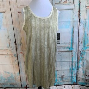 Daisy Fuentes urban jungle sleeveless dress gold size large